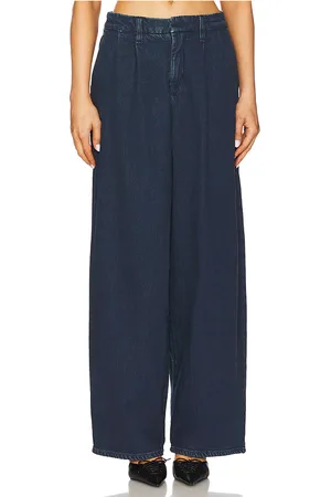 GOOD AMERICAN 90s Pleated Trouser in Blue. - size 14 (also in 18, 22, 24)