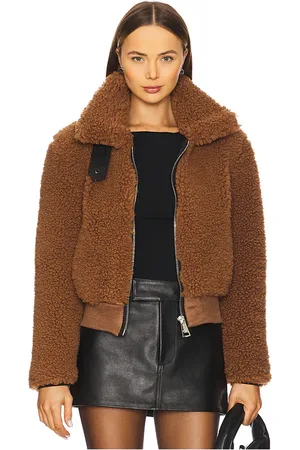 SAM. Isla Sherpa Jacket in Brown. - size L (also in M, S, XS)