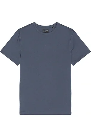 Cuts Curve Hem Tee in Blue. - size L (also in M, S, XL/1X)