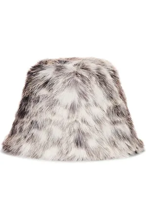 Unreal Fur Yeoman Bucket Hat in Dark Leopard in Cream.
