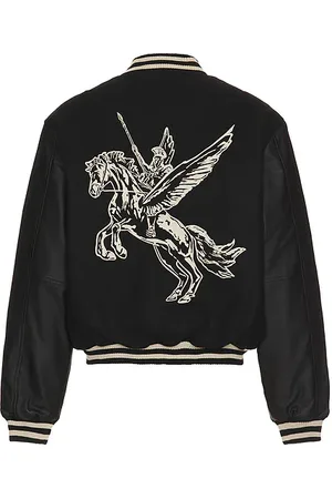 Represent Bellerophon Wool Varsity Jacket in Black. - size L (also in S)
