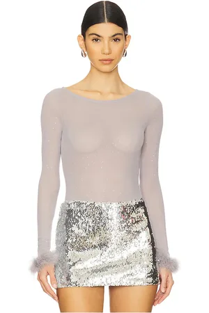 MORE TO COME Fallon Bodysuit in Light Grey. - size L (also in M, S, XS, XXS)
