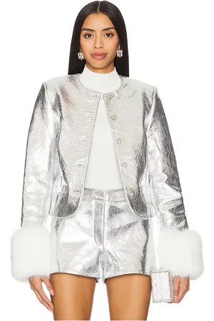 Retrofete Talvi Jacket in Metallic Silver. - size L (also in M, S, XL, XS, XXL)