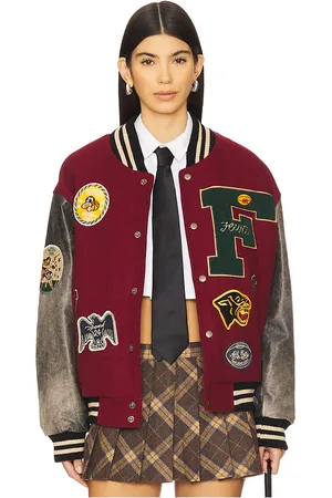 Found Crimson Letterman Jacket in Red. - size L (also in S, XS)