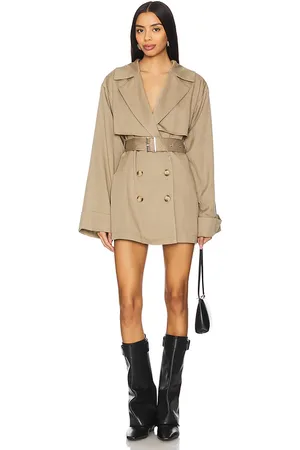 SNDYS Victoria Mini Trench Dress in Green. - size M (also in XS)