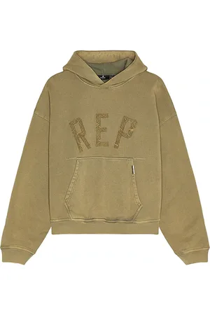 Represent Rep Applique Hoodie in Olive. - size L (also in M, S, XL/1X)