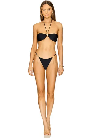 Leslie Amon Shell Bandeau Bikini in Black. - size L (also in M, S, XL, XS)