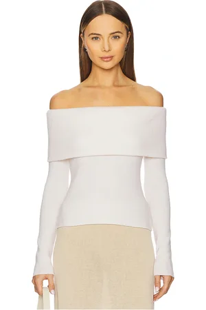 ENZA COSTA Off Shoulder Sweater in White. - size L (also in M, S, XL, XS)