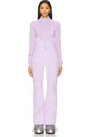 Whitespace High Waisted Riding Bib in Lavender. - size L (also in M, S, XL, XS)