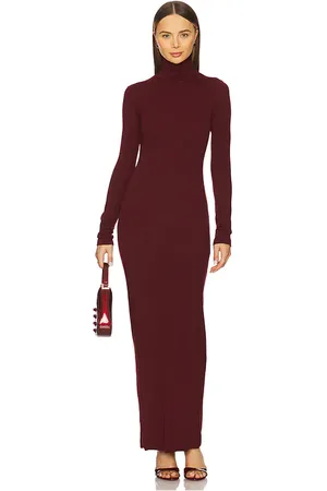Cotton Citizen X REVOLVE Verona Turtleneck Maxi Dress in Burgundy. - size M (also in S, XS)