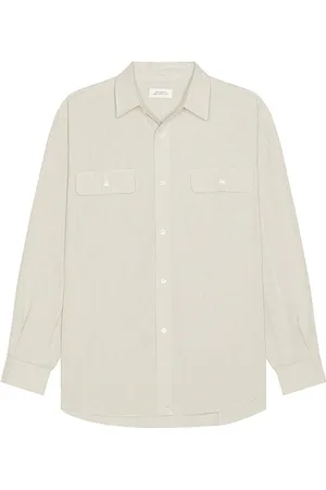 Saturdays NYC Chambray Work Shirt in Grey. - size L (also in M, S, XL/1X)