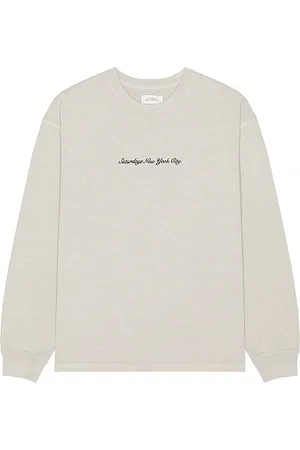 Saturdays NYC Heavy Weight Pigment Long Sleeve Tee in Grey. - size L (also in S, XL/1X)