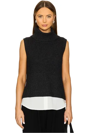 BROCHU WALKER Archer Sleeveless Sweater in Charcoal. - size L (also in M, S, XS)