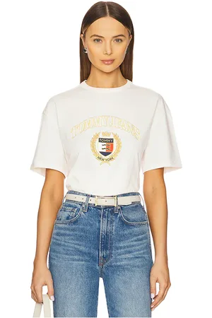 Tommy Hilfiger Gold Crest Tee in Cream. - size L (also in M, S, XL/1X)