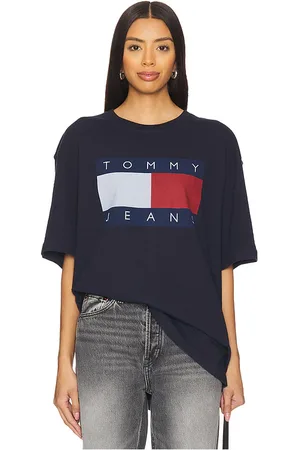 Tommy Hilfiger Oversized Melange Flag Tee in Navy. - size L (also in M)