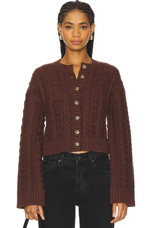 Tularosa Hunter Cardigan in Chocolate. - size L (also in M, S, XL, XS, XXS)