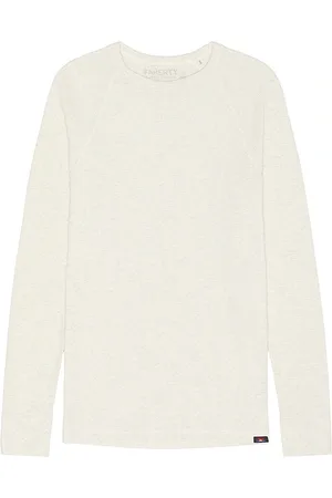Faherty Cloud Waffle Long Sleeve Shirt in White. - size S (also in XL/1X)