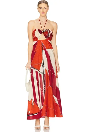 JOHANNA ORTIZ Meteorito Del Mar Maxi Dress in Red. - size 10 (also in 2, 4, 6, 8)