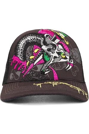 ED HARDY Rhinestone Dagger Snake Hat in Grey.