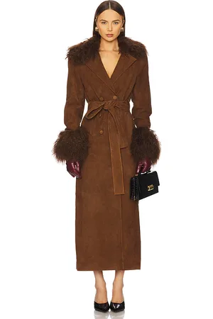 Retrofete Britta Trench Coat in Brown. - size L (also in M, S, XL, XS)