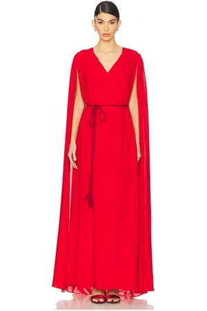 ALICE+OLIVIA Zenaida Maxi Cape Gown in Red. - size 0 (also in 2, 4, 6, 8)