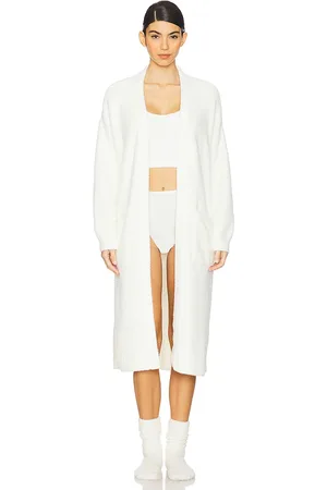 Barefoot Dreams CozyChic Luxe High Slit Cardigan in White. - size S (also in L, XL, XS)