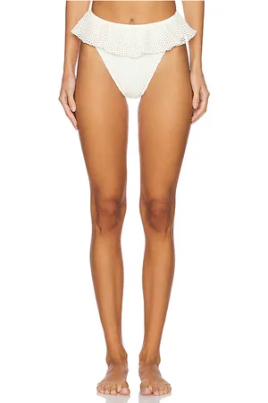 Montce Tamarindo Ruffle Bikini Bottom in Cream. - size S (also in XL, XS)