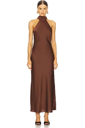 Nicholas Trina Midi Dress in Brown. - size 2 (also in 6)