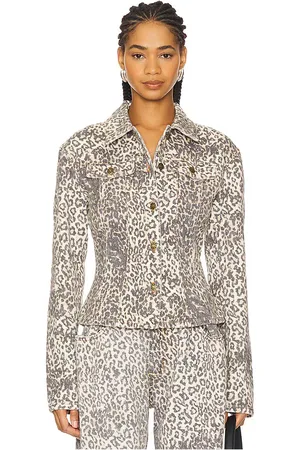 Lioness Rider Denim Jacket in Brown. - size L (also in M, S, XS, XXS)