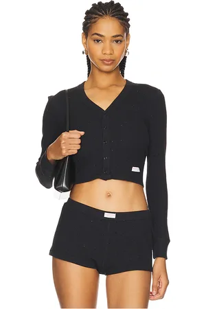 Alexander Wang Hotfix Long Sleeve Waffle Cardigan in . - size L (also in M, S, XS)