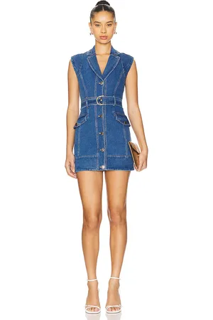 Karina Grimaldi Selena Denim Mini Dress in Blue. - size M (also in S)