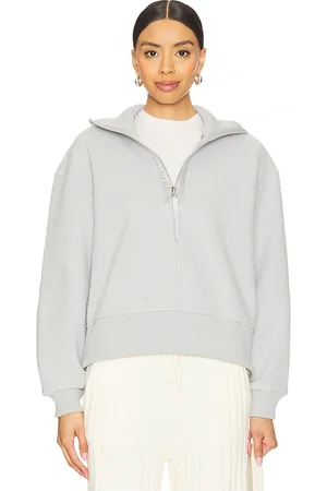 Varley Roselle Half Zip Fleece Sweatshirt in Baby Blue. - size L (also in M, S)