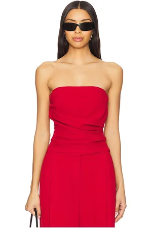 The Sei Pleated Bustier Top in Red. - size 0 (also in 4)