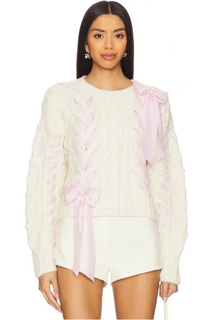 LOVESHACKFANCY Parson Pullover in Cream. - size L (also in M, S, XL)