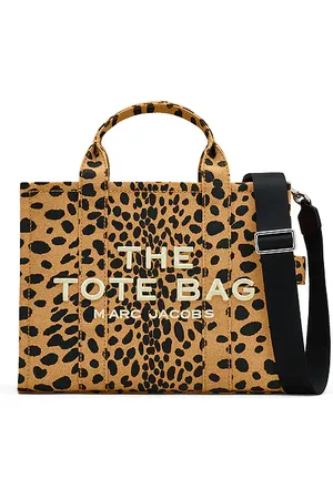 Marc Jacobs The Cheetah Canvas Medium Tote Bag in Brown.