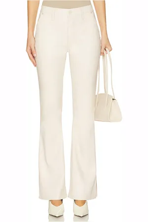 Hudson Barbara High Rise Bootcut Faux Leather Trouser in Ivory. - size 31 (also in 32)