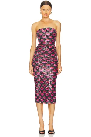 Le Superbe Kiss Kiss Tube Dress in Red,Black. - size L (also in M, XS)
