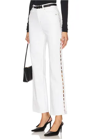 Simkhai Amelia High Rise Pearl Embellished Denim in White. - size 24 (also in 28, 30)