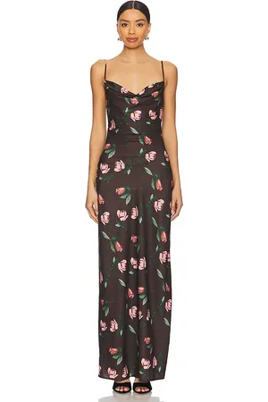 MORE TO COME Desiree Maxi Dress in Brown. - size L (also in M, S, XL, XS, XXS)