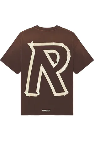 Represent Masking Tape Initial T-Shirt in Brown. - size L (also in M)
