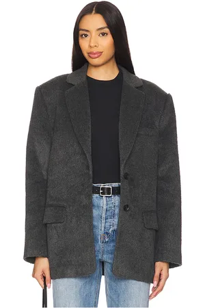 GRLFRND Wool Blend Blazer in Grey. - size L (also in M, S, XL, XS, XXS)