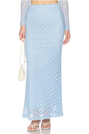 Bardot X REVOLVE Adoni Mid Rise Maxi Skirt in Baby Blue. - size 10 (also in 12, 2, 4, 6, 8)