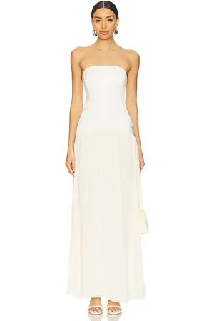 WeWoreWhat Corset Sheer Midi Dress in White. - size 6 (also in 8)