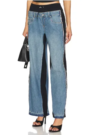 Simkhai Shia Straight Leg Pant in Blue. - size 10 (also in 4, 6)