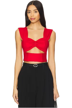 NONchalant Label Juliana Crop Top in Red. - size L (also in M, S, XS)