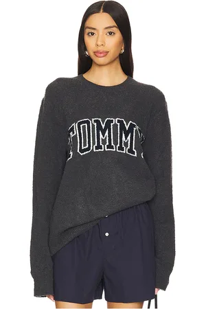 Tommy Hilfiger Slim Boucle Varsity Sweater in Grey. - size L (also in M)