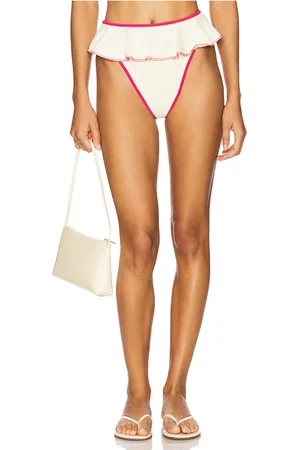 Montce Tamarindo Ruffle Bikini Bottom in Cream. - size L (also in M, S, XL, XS)