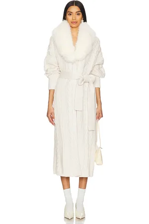 For Love & Lemons Helena Oversized Faux Fur Knit Coat in . - size L (also in M, S, XS)