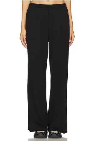 Lunya Silksweats Reversible Straight Leg Pant in Black. - size M (also in S)