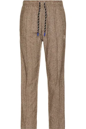 Deva States Midtown Two-Tone Pleated Easy Pants in Tan. - size L (also in M, S)